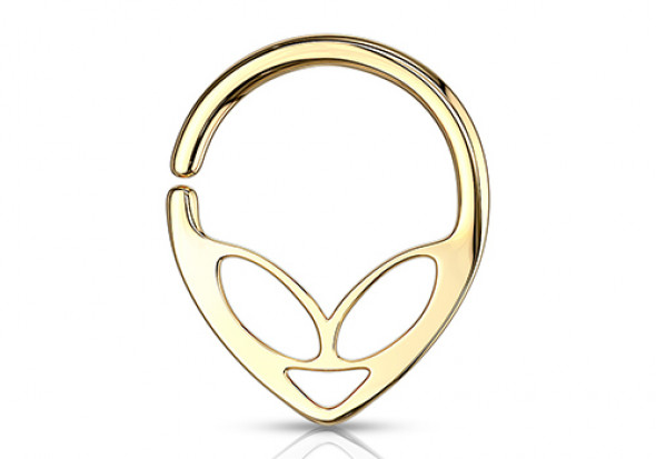 Piercing anneau alien plaqué or