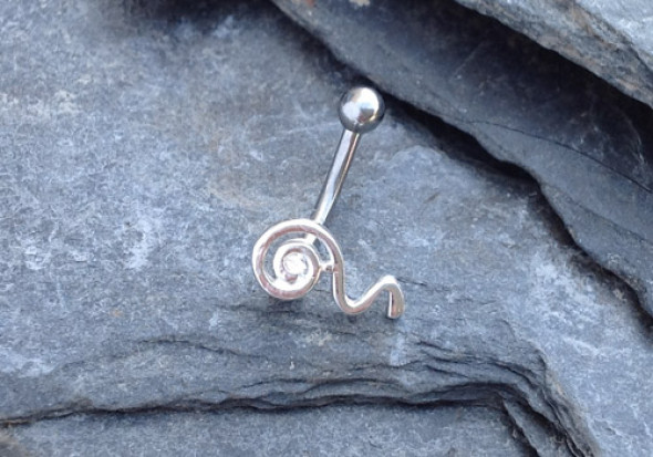 Piercing arcade spirale argent