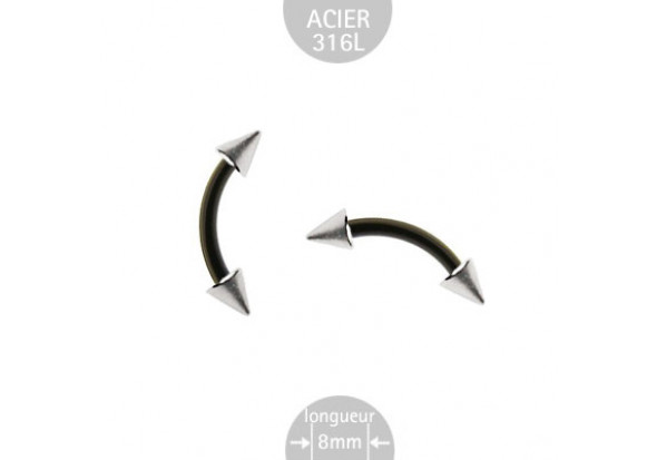 Piercing banane anodisée spike acier