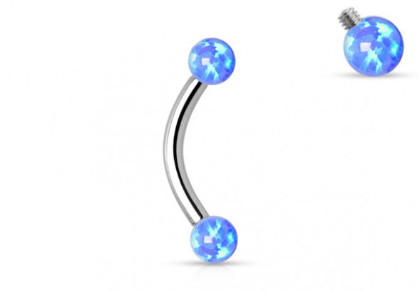 Piercing arcade perles opalites bleues