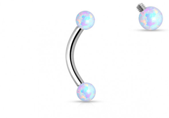 Piercing arcade perles opalites blanches