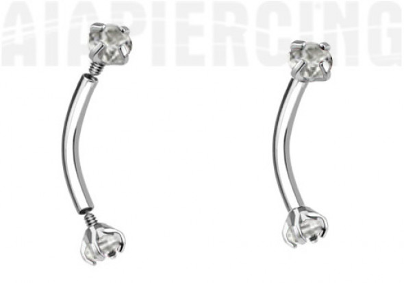 Piercing arcade pierres griffées blanches