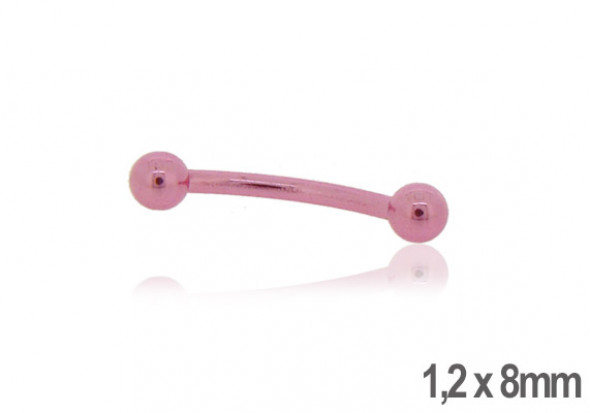 Piercing arcade acier anodisé rose 8mm