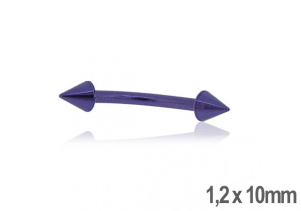 Piercing arcade spike acier anodisé violet