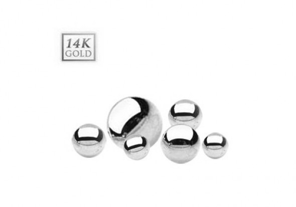 Piercing accessoire bille or blanc 14K