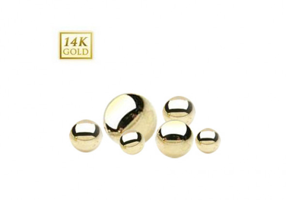 Piercing accessoire bille or jaune 14K