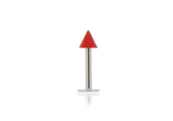 Piercing labret spikes acryliques rouges