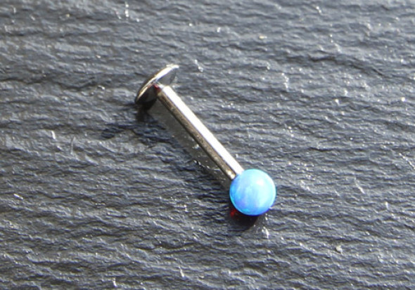 Piercing labret perle opalite bleue