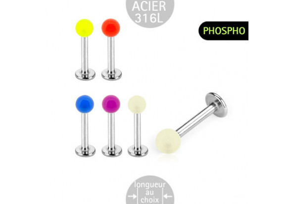 Labret acrylique phosphorescent