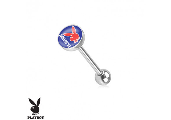 Piercing langue Playboy® lapin bleu et rouge