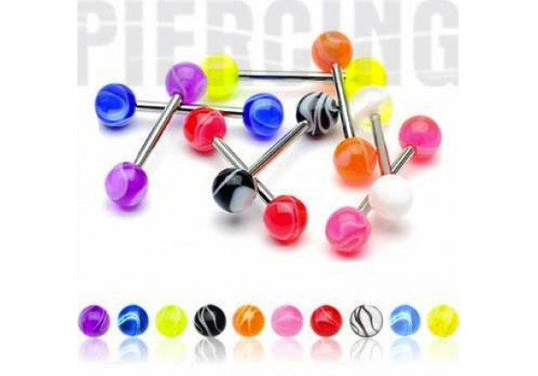 Piercing barbell marbré