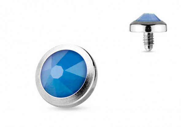 Piercing Microdermal opalite bleue 4mm