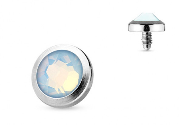 Piercing Microdermal opalite blanche