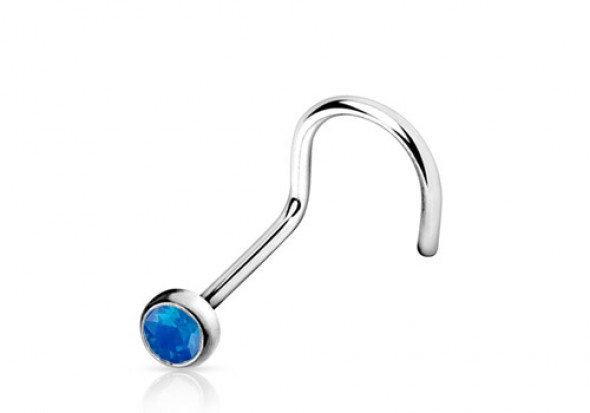 Piercing nez opalite bleue