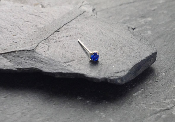 Argent pierre griffée 2mm - bleu foncé
