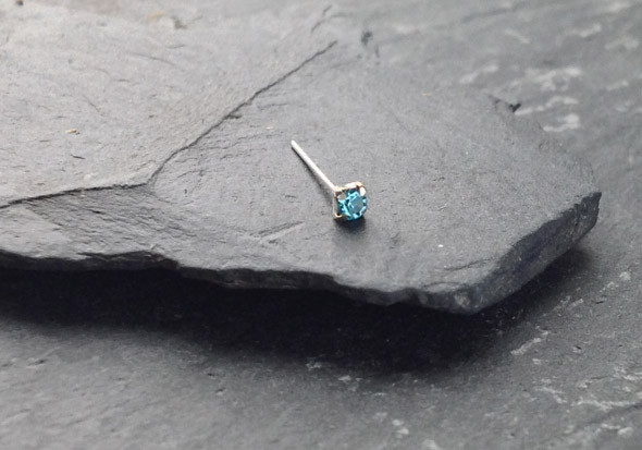 Argent pierre griffée 2mm - bleu turquoise