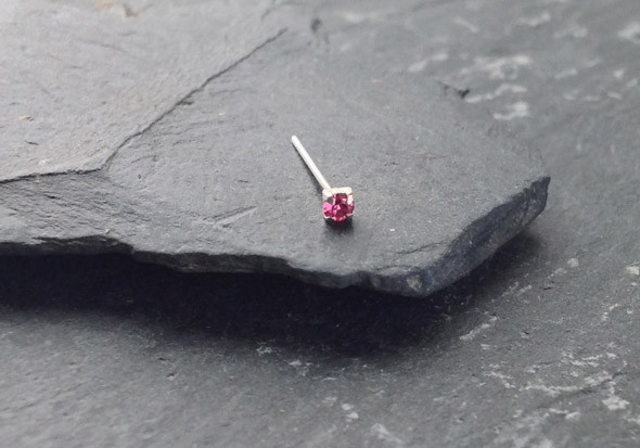 Argent pierre griffée 2mm - rose