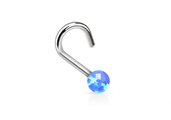Piercing nez perle opalite bleue