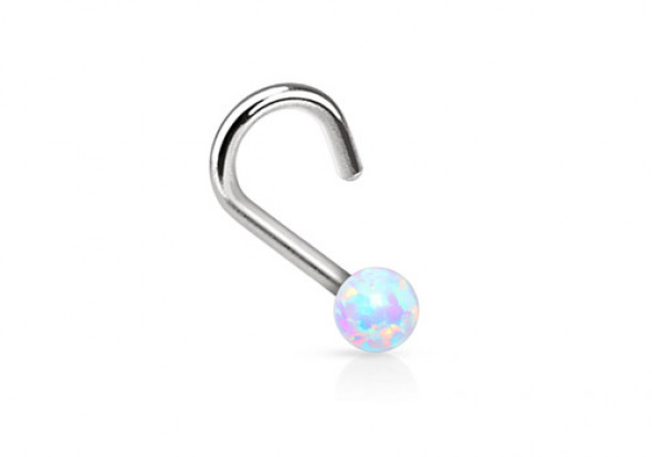 Piercing nez perle opalite blanche