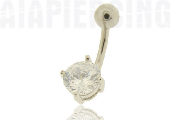 Piercing nombril cristal blanc 7mm