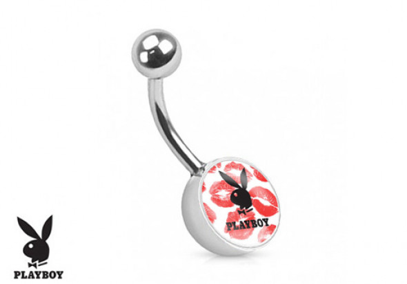 Piercing nombril Playboy® lapin noir bisous