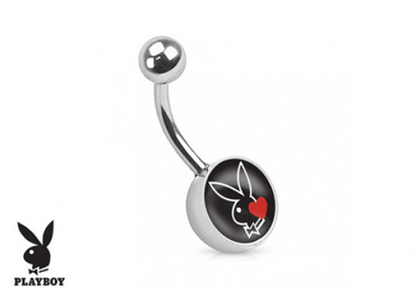 Piercing nombril Playboy® lapin noir coeur