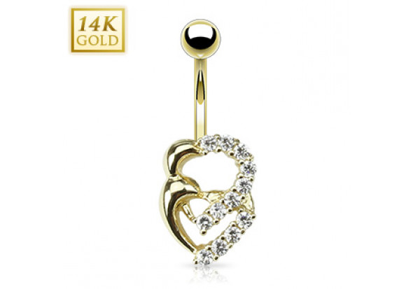 Piercing nombril double coeur