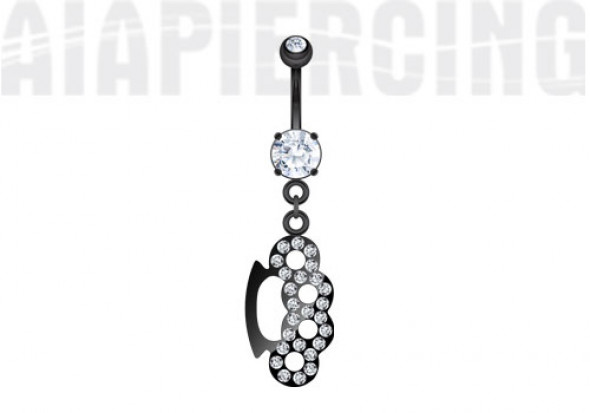 Piercing nombril poing américain blackline