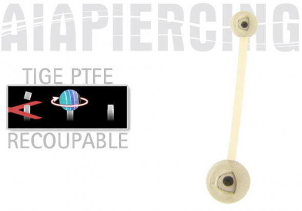 piercing nombril PTFE billes acier 5 et 8mm