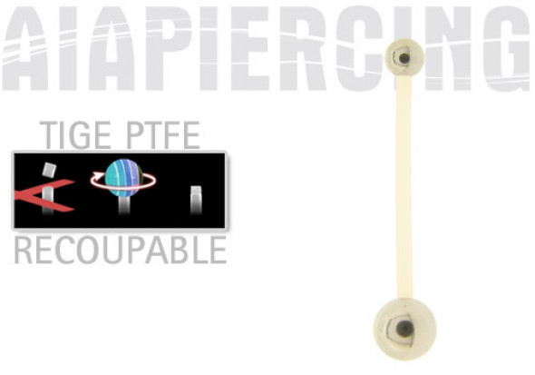 piercing nombril PTFE billes acier 4 et 6mm