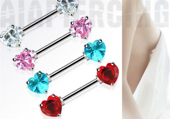 Piercing téton double coeur