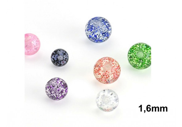 Accessoire de piercing Bille paillettes 1,6mm