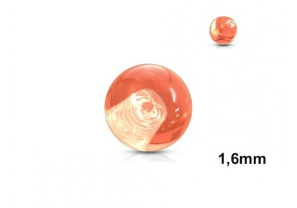 Accessoire piercing bille acrylique orange 1,6mm