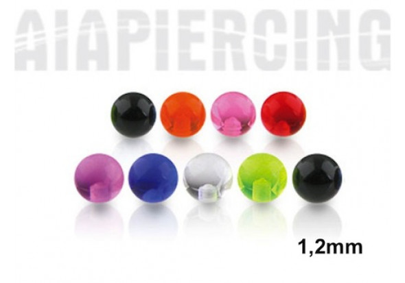 Accessoire piercing bille acrylique 1,2mm