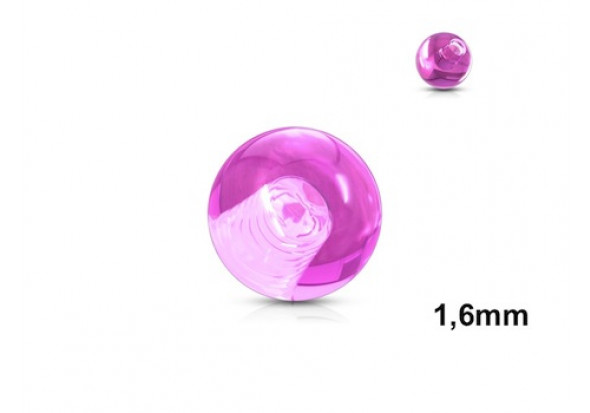 Accessoire piercing bille acrylique rose 1,6mm