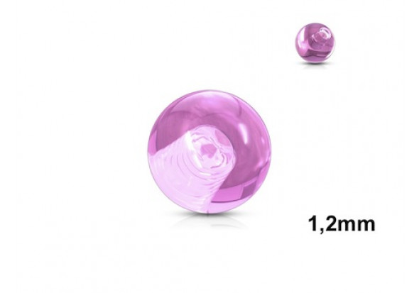 Accessoire piercing bille acrylique rose 1,2mm
