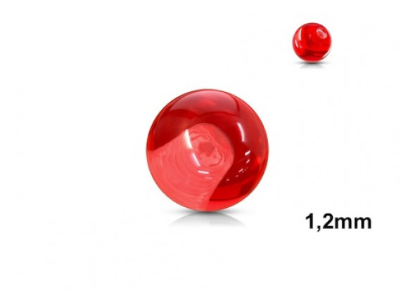 Accessoire piercing bille acrylique rouge 1,2mm