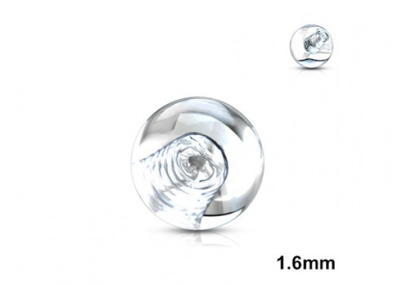 Accessoire piercing bille acrylique transparente 1,6mm