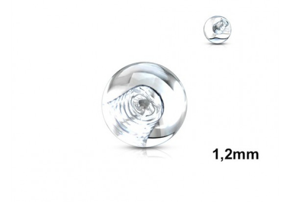 Accessoire piercing bille acrylique transparente 1,2mm