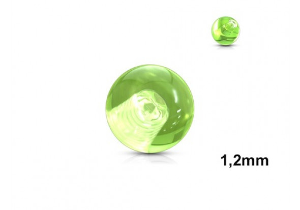 Accessoire piercing bille acrylique vert 1,2mm