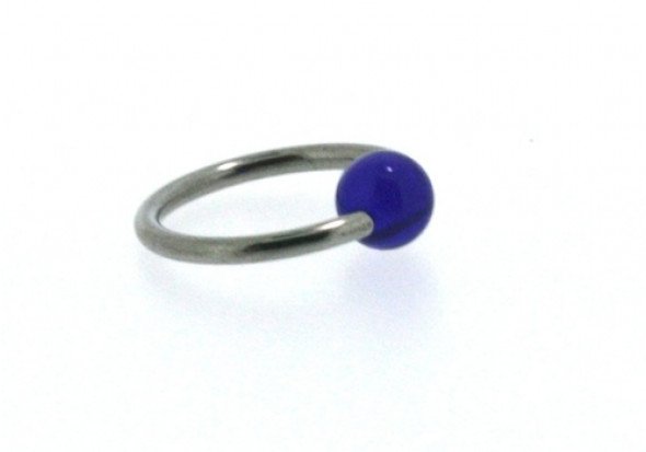 Piercing anneau BCR acrylique bleu