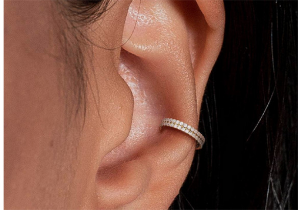 Piercing Anneau Clicker Titane Bague d'Oreille double doré