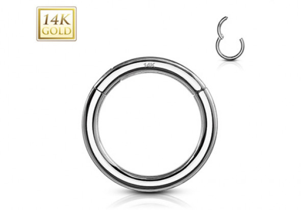 Piercing anneau clicker or Blanc 14 carats