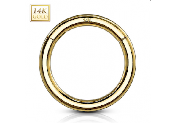 Piercing anneau clicker or jaune 14 carats