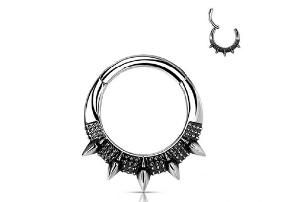 Piercing anneau clicker spike et motif