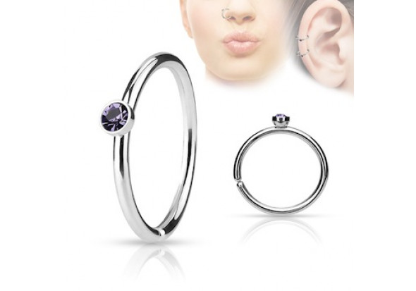 Piercing anneau de nez cristal tanzanite