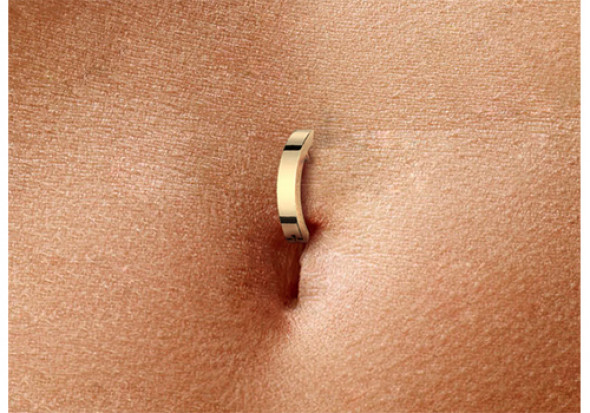 Piercing anneau clicker pour nombril doré