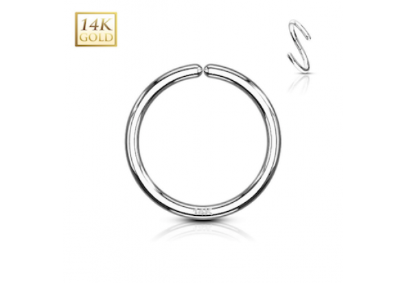 Piercing anneau or blanc 14k 