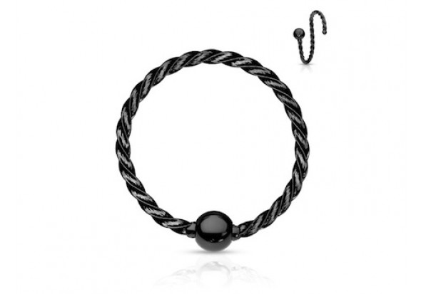 Piercing nez anneau cordage noir