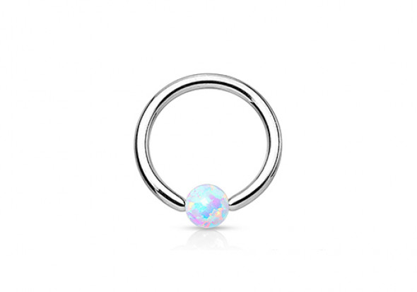 Piercing anneau BCR opalite